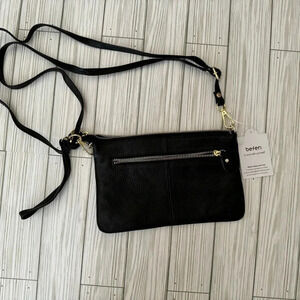 NWT | Befen | Leather Black SoftSmartphone Crossbody Wallet Convertible Purse